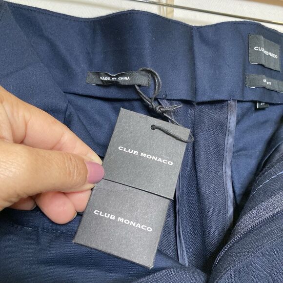 Club Monaco Grant Lit Trouser Linen Dress Slack Blue Pant Mens 28 NEW Workwear - Picture 11 of 16